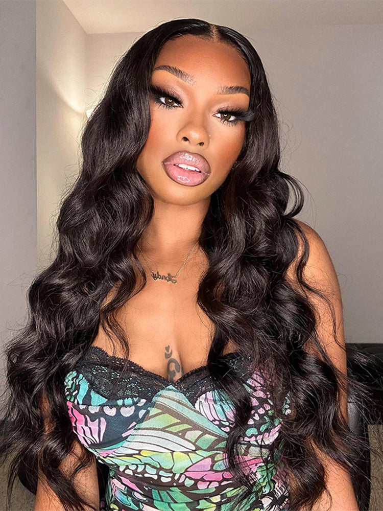 Simidola Pre-bleached 7x5 Pre-cut Pre-plucked Body Wave Wear Go Glueless Wig With Drawstring
