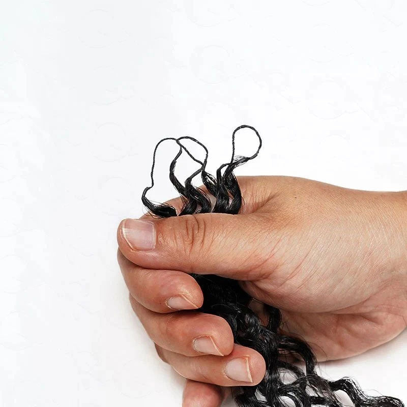 Afro Curly Crochet Human Hair For Braid Pre Separated Knotless Hair Extensions Reuseable Feather Crochet Hair