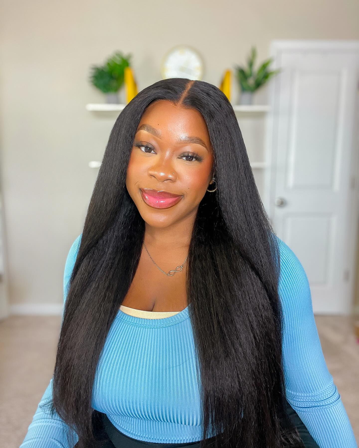 Simidola Pre Bleached Knots 13x6 HD Lace 250% Density Kinky Straight Wig