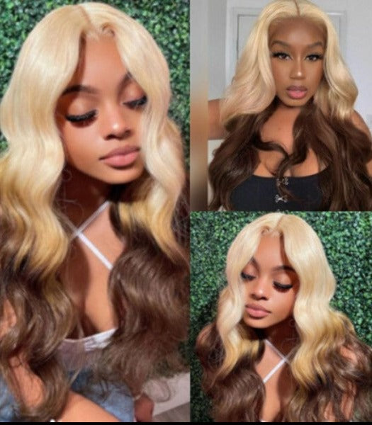 Simidola 4x4/13x4 613 Blonde Ombre Body Wave Lace Front Wig