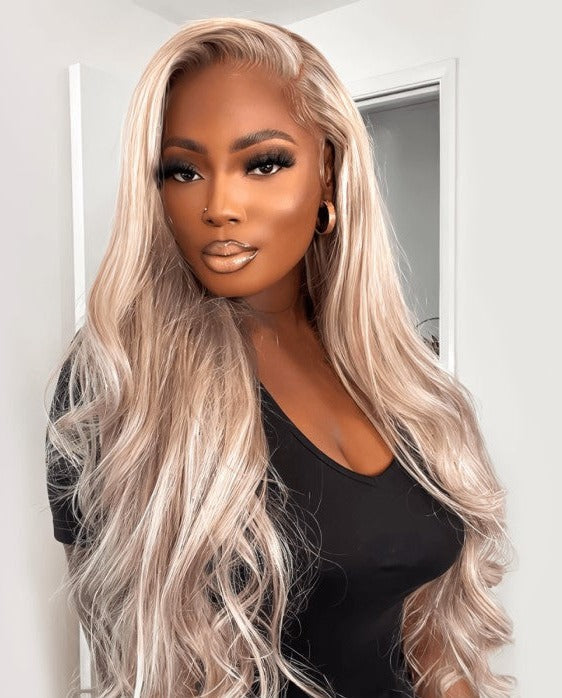 Simidola P18/613 Ash Blonde Highlight 4x4/13x4 Straight Hair Wigs
