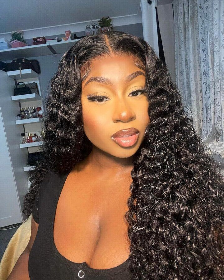 Simidola Pre-bleached 4x4 Pre-cut Pre-plucked Water Wave Wear Go Glueless Wig