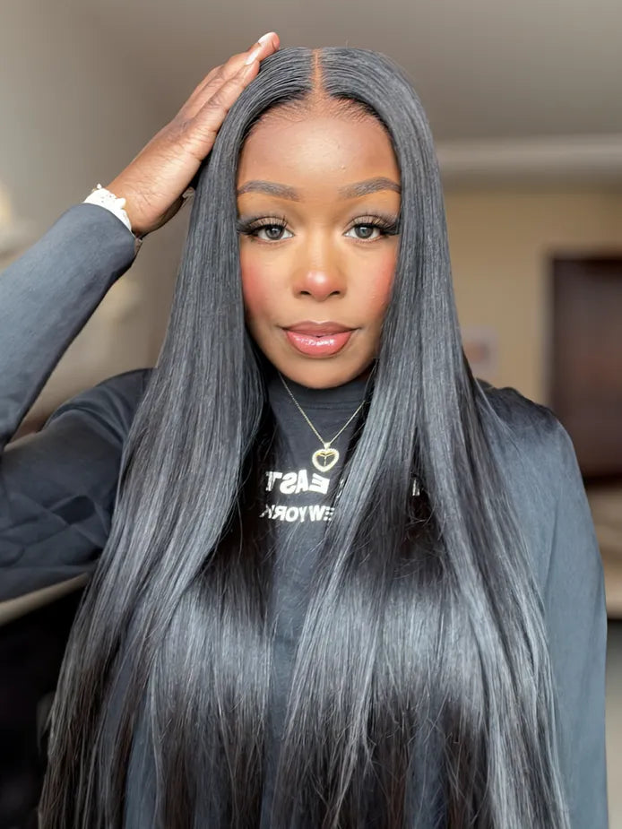 Buy 1 Get 1 Free | Simidola Wear & Go Glueless 7x5 Straight Hair Wig & Free 12 Inch Highlight Color Kinky Curly Wig