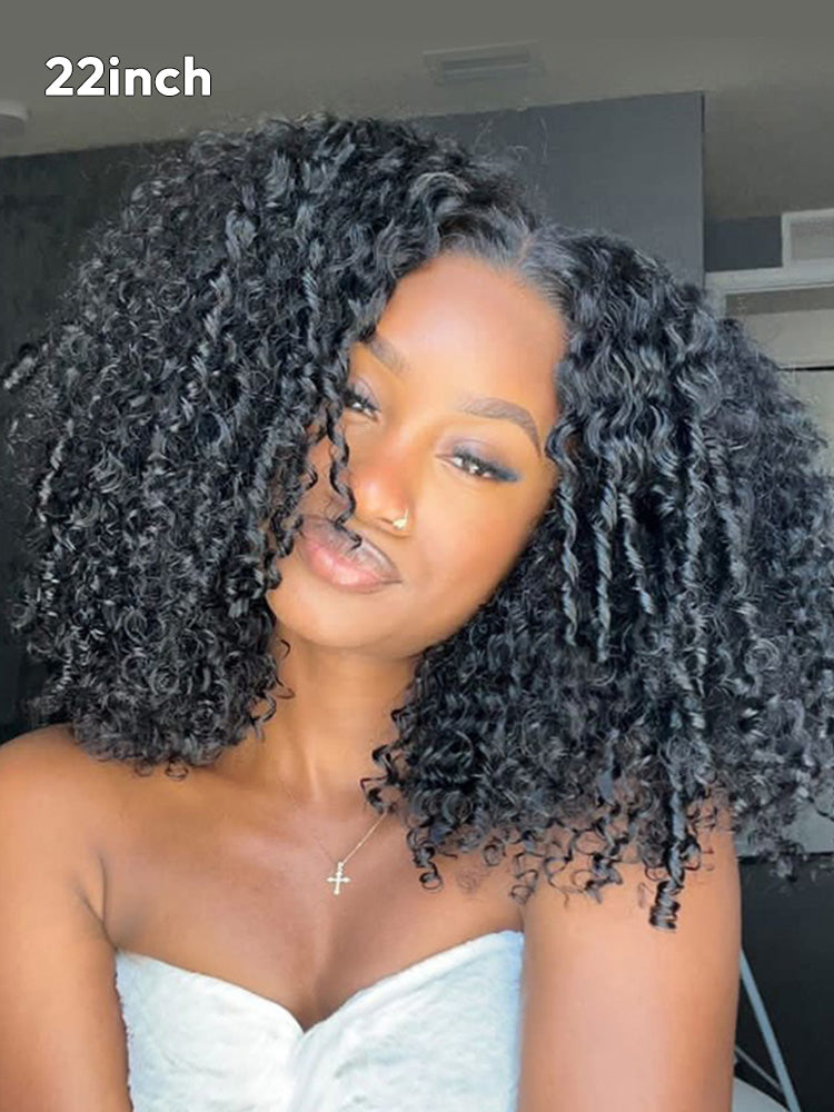Pre-Style 250% Density Curly Glueless Wigs Ready To Go 7x5 Pre-Cut HD Lace Wig Pre-Plucked