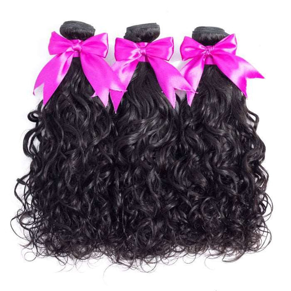 Simidola 3Pcs Natural Wave Bundles with 6x6 Natural Wave Closure 10A Grade 100% Human Virgin Hair