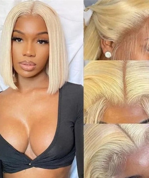 Simidola 613 Blonde Straight Hair Closure Bob Wig