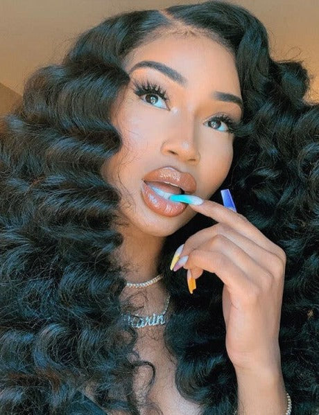 Simidola 13x4 Transparent / HD Lace 250% Density Wand Curl Front Wig