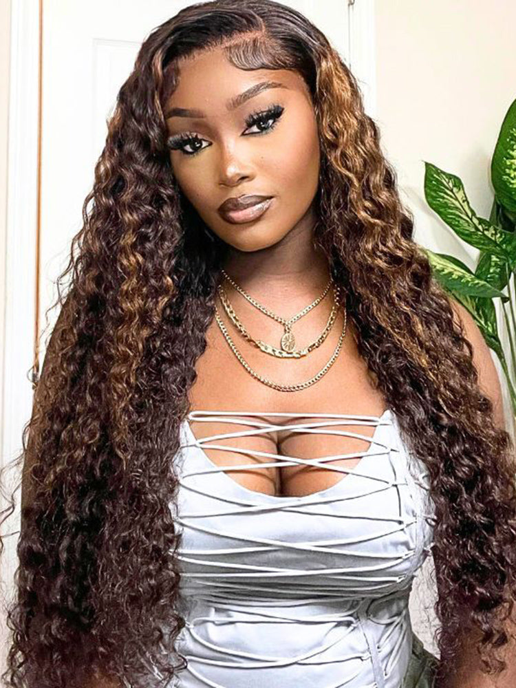 Pre-Plucked | Simidola Highlight Brown Wear Go 4x6 Lace Deep Wave Wig