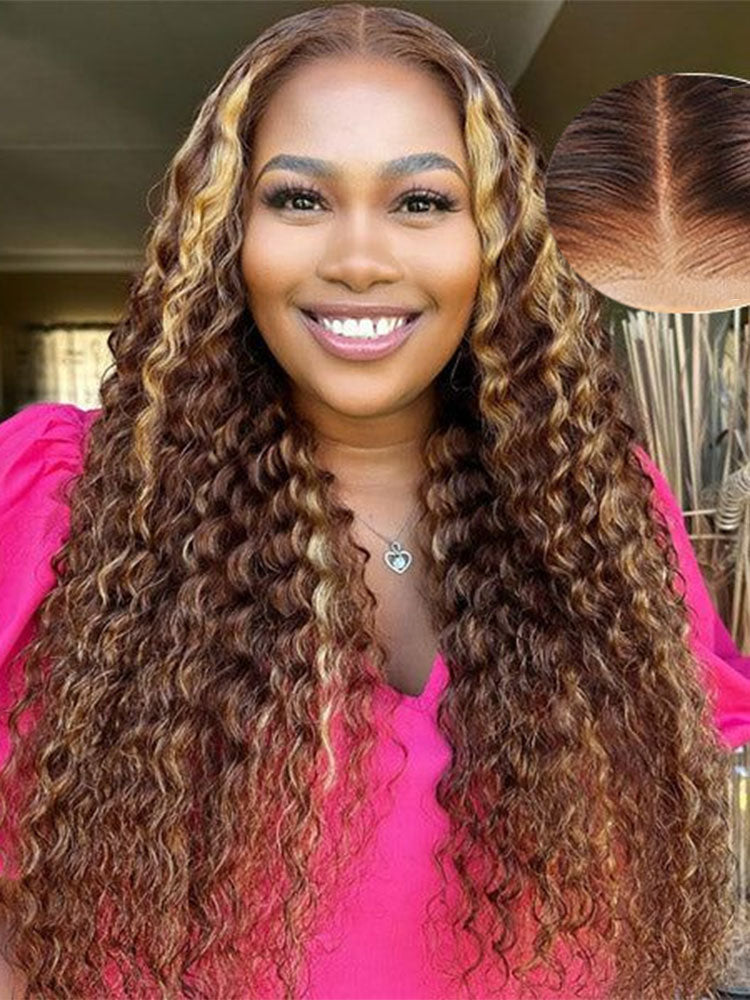 Pre-Plucked | Simidola Highlight Brown Wear Go 4x6 Lace Deep Wave Wig