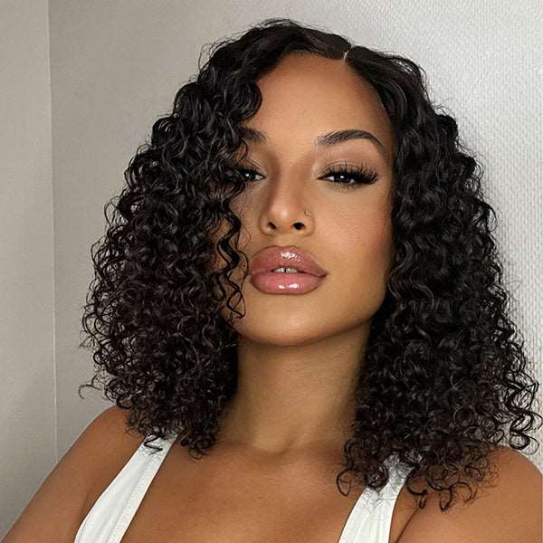Simidola 4x4 Transparent Lace Deep Curly Closure Bob Wig | Flash Deal
