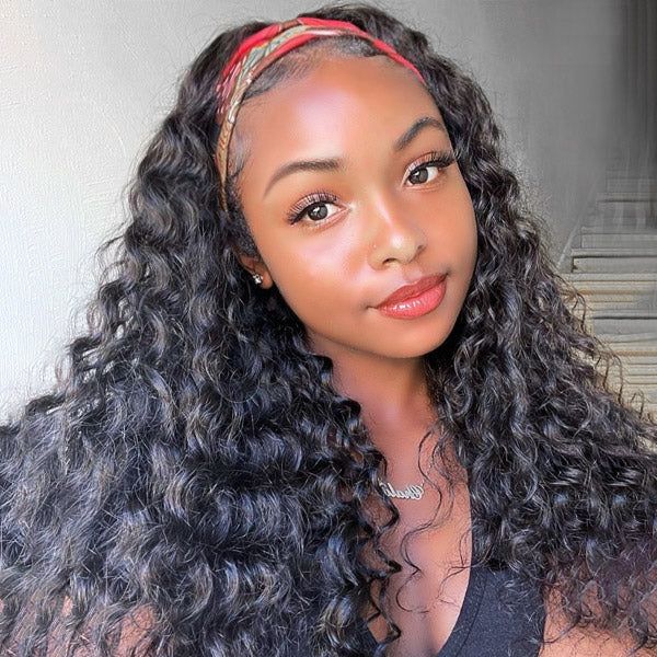 Simidola Glueless Water Wave Headband Human Hair Wig