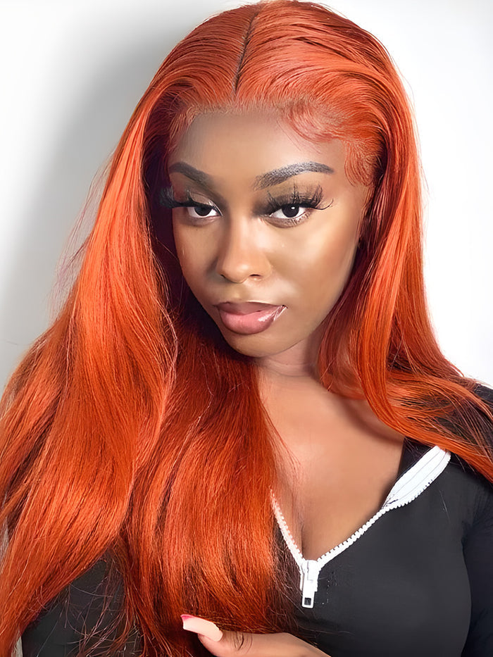 Simidola 4x4/13x4 Lace Front Ginger Color Straight Hair Wig