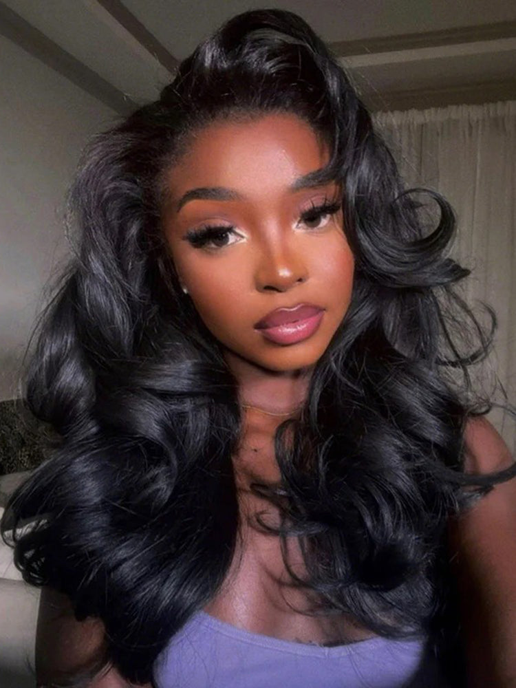 Simidola Glueless New In Pre-Styled Butterfly Cut Layered Half Wig Sew In Wig Natural Black Human Hair Yaki Straight Wigs