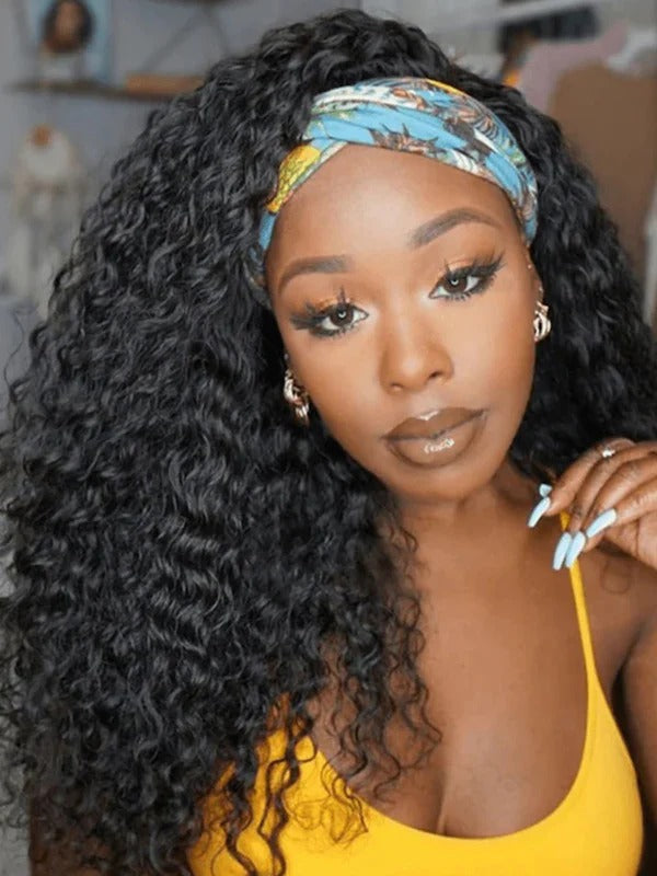 Simidola Deep Wave Headband Wig Adjustable No Lace Wigs