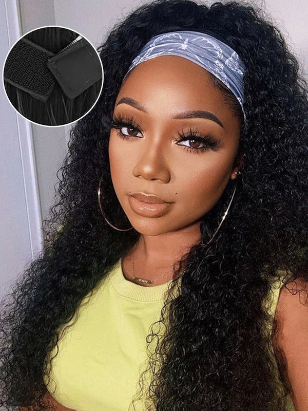 Simidola Deep Wave Headband Wig Adjustable No Lace Wigs