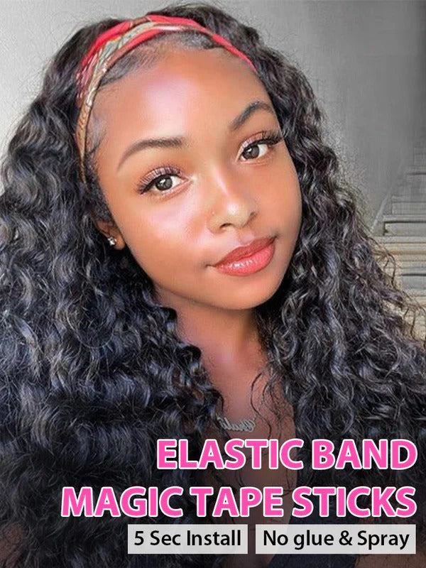 Simidola Water Wave Headband Wig Adjustable No Lace Wigs