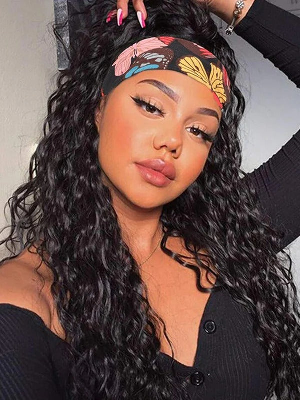 Simidola Water Wave Headband Wig Adjustable No Lace Wigs
