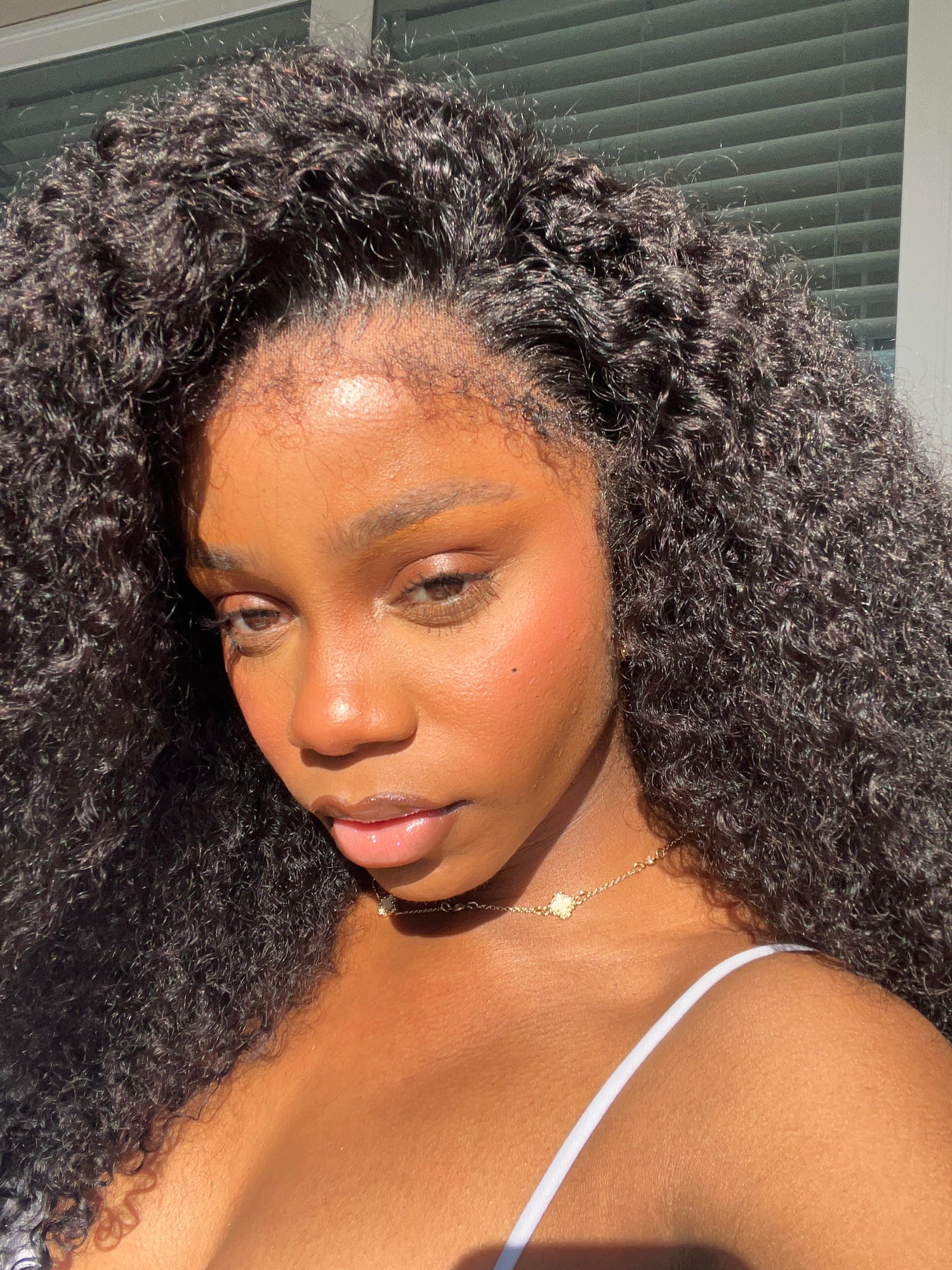 @jadathedream Same 24inch Type 4C Kinky Edges Human Hair Wigs Kinky Curly 13x4 Lace Frontal Wig With Realistic Hairline