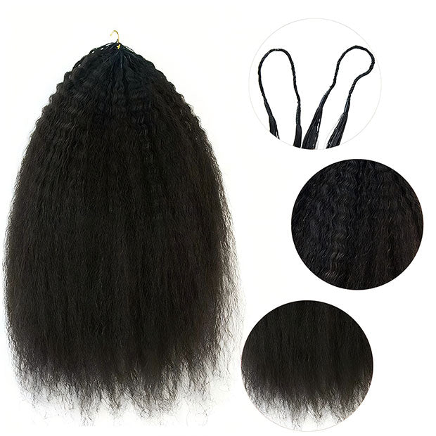 Kinky Straight Crochet Human Hair Pre Separated Knotless Hair Extensions Reusable Feather Soft