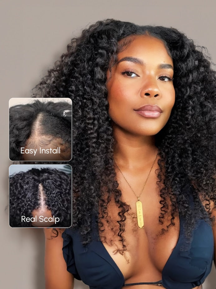 Limited Flash Sale | Simidola V Part Kinky Curly Beginner Friendly Human Hair Wig
