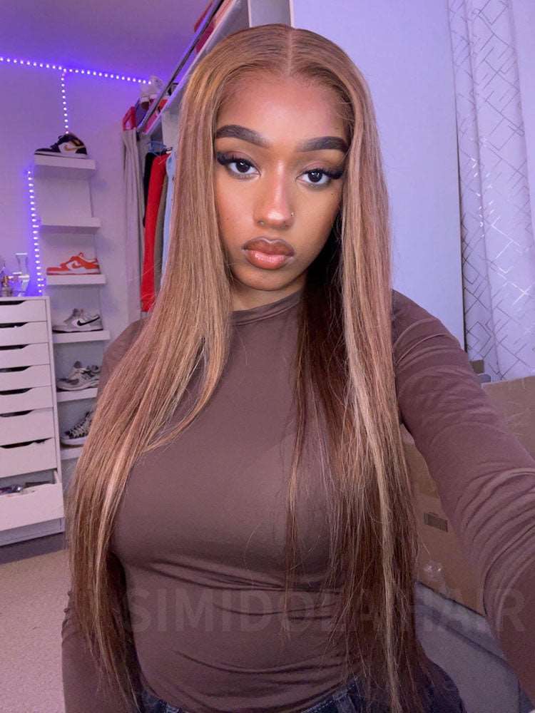 @jennycitizen Same 22 Inch Highlight Brown Wear Go 4x6 Straight Hair Wig