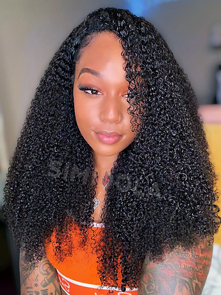 @lovely_dream26 Same 28inch Simidola Glueless Afro Curly 3 In 1 Half Wig Drawstring Band Wear Go Wig