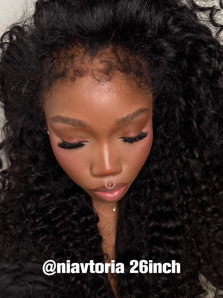@niavtoria Same Type 4C Kinky Edges Human Hair Wigs Kinky Straight 13x4 Lace Frontal Wig With Realistic Hairline