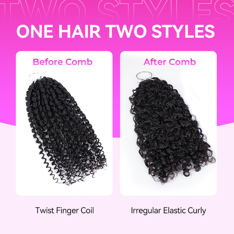 Vshow Extensions de Cheveux Humains Naturels Crépus Pixie Raw au Crochet Miracle Knots Tresses au Crochet Cheveux Pré-Séparés Doux comme une Plume pour Femmes Coiffure Protectrice