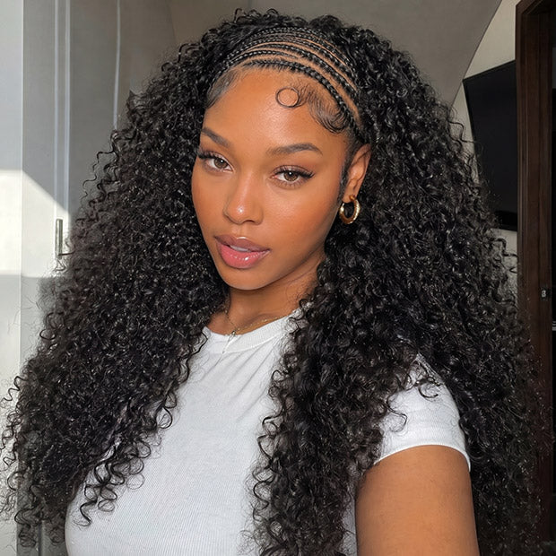 Vshow Extensions de Cheveux Humains Naturels Crépus Pixie Raw au Crochet Miracle Knots Tresses au Crochet Cheveux Pré-Séparés Doux comme une Plume pour Femmes Coiffure Protectrice