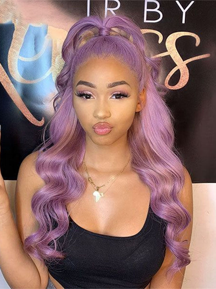 Simidola Light Purple Color Body Wave Frontal Wig