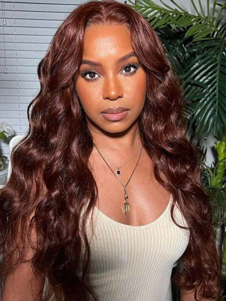 Simidola Reddish Brown Color 7x5 Lace Body Wave Wear Go Glueless Wig Pre Plucked Natural Hairline