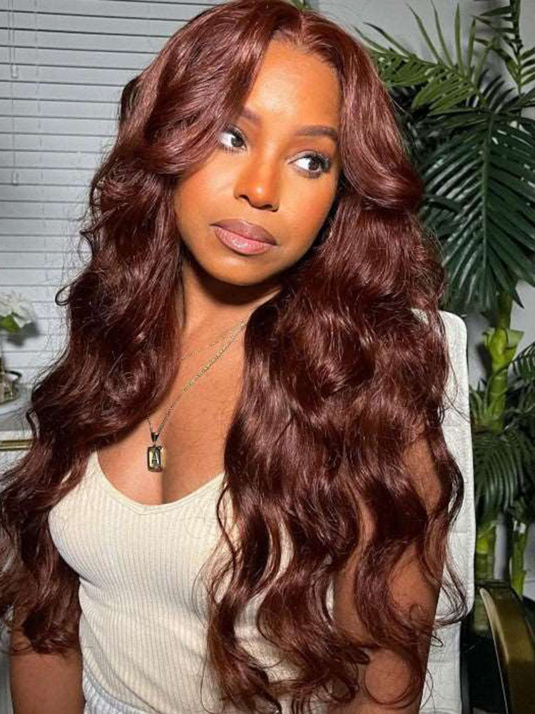 Simidola Reddish Brown Color 7x5 Lace Body Wave Wear Go Glueless Wig Pre Plucked Natural Hairline