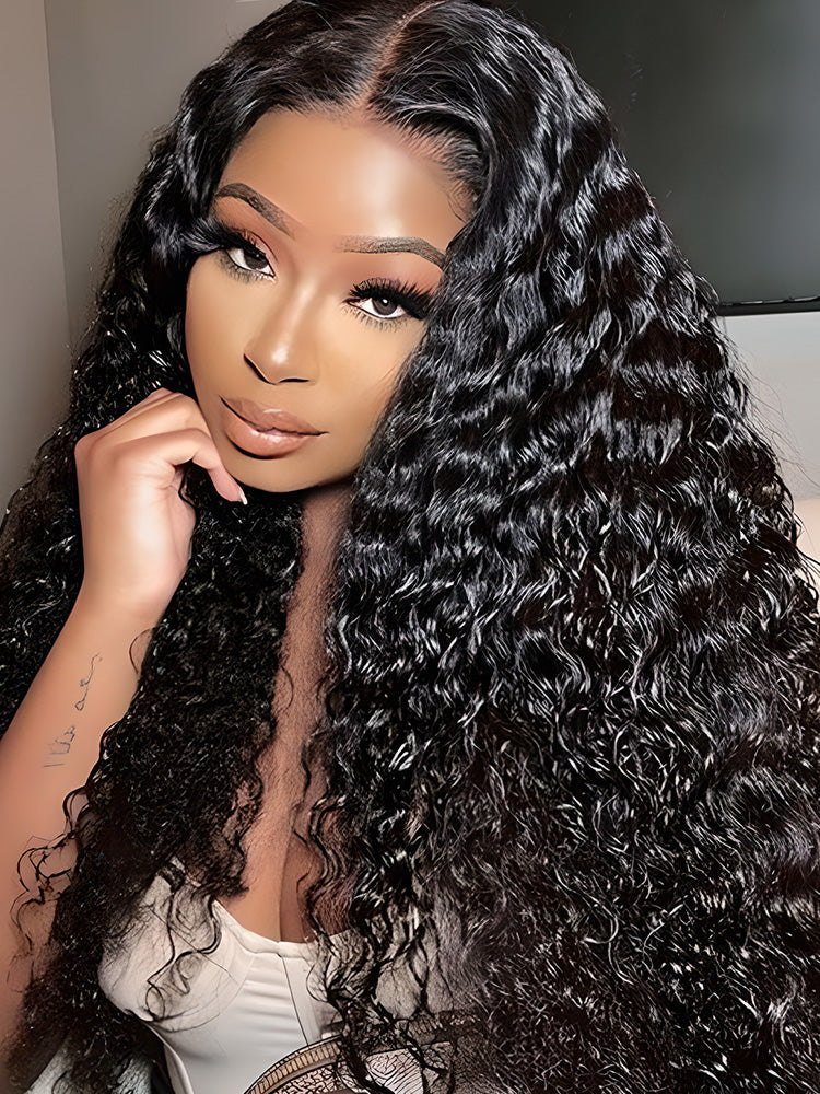 Simidola 13x6 HD Lace 250% Density Water Wave Human Hair Front Wig