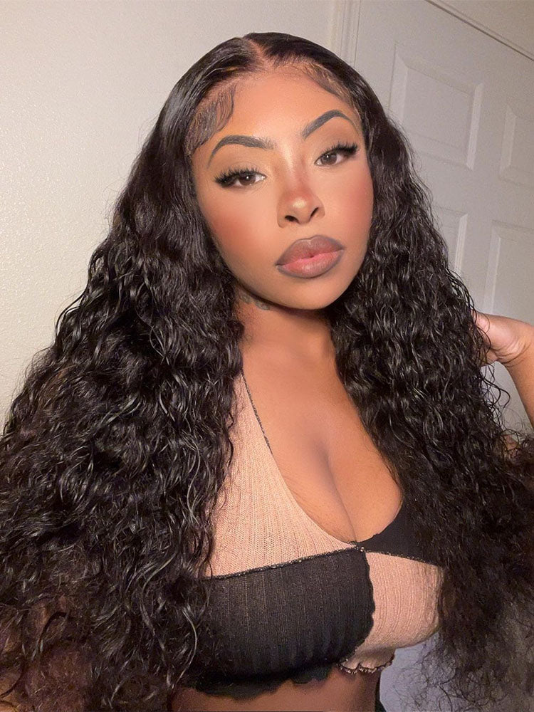 Buy 1 Get 1 Free| Simidola 13x4 Lace 200% Density Water Wave Hair Wig & Free 10 inch 7x5 Wear Go Straight Hair  Wig